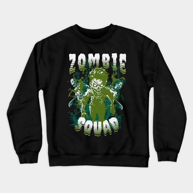 Zombie Squad Crewneck Sweatshirt by Cosmic Dust Art